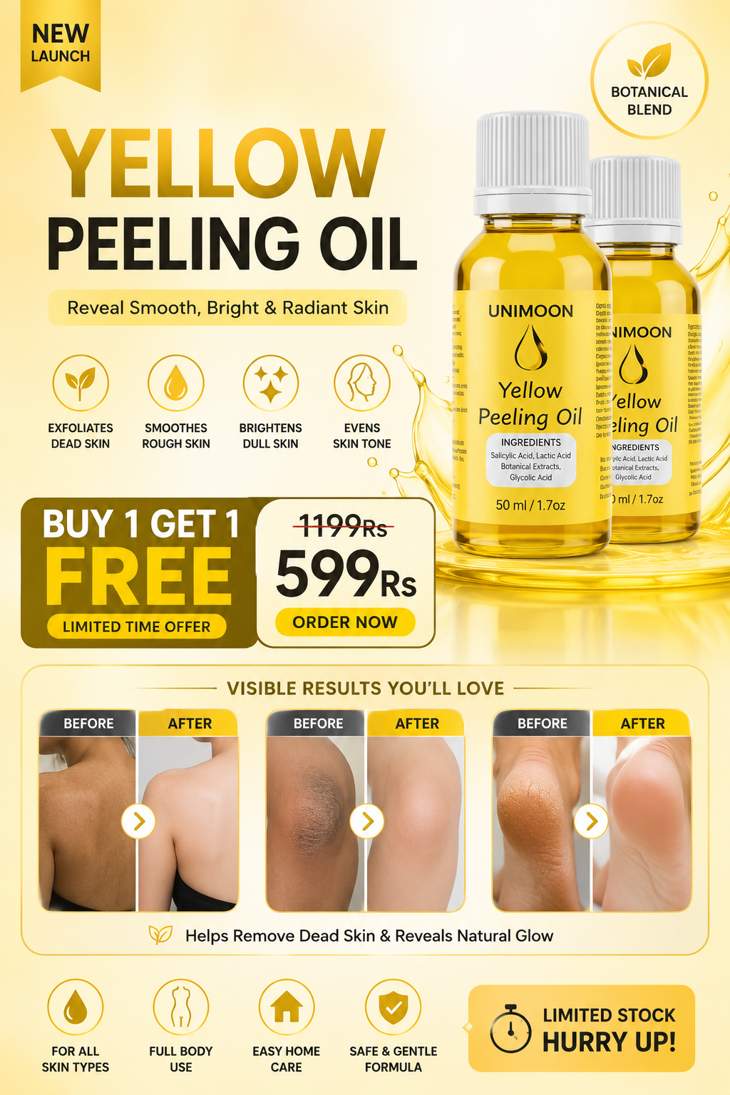 GlowRenew™ Yellow Peeling Oil – Remove Dead Skin & Reveal Smoother Skin (Pack of 2)
