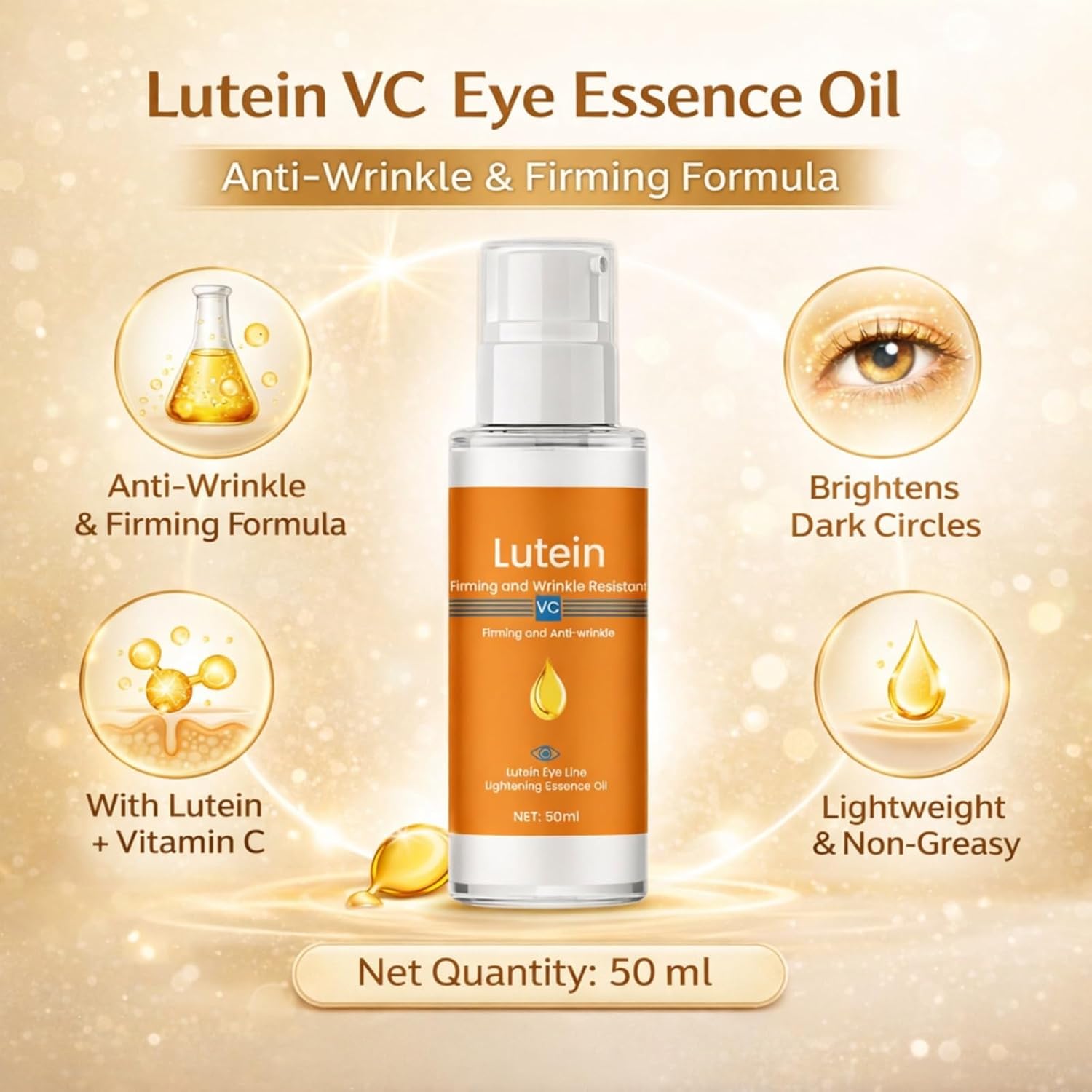 Merrio LumiEye™ Under Eye Renewal Essence (Pack of 2) | Lutein + VC Daily Eye Care