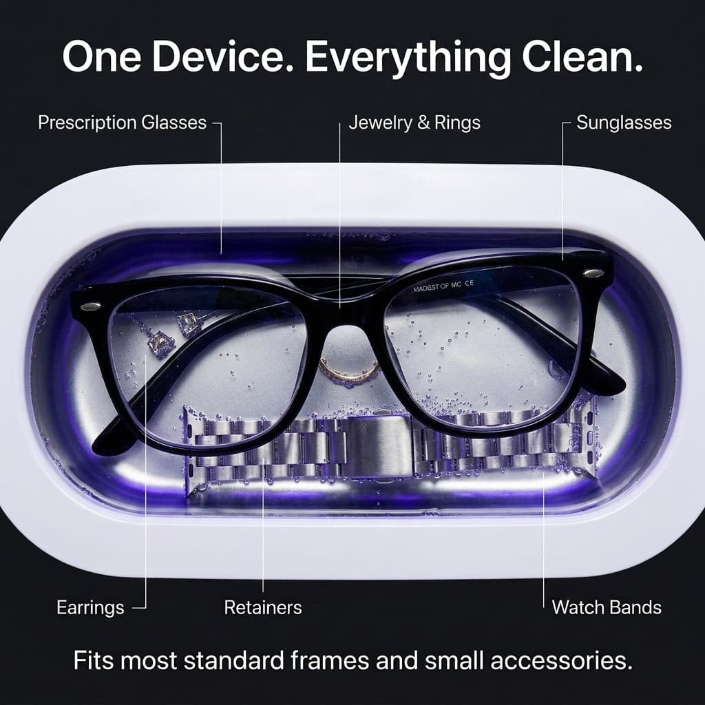 CrystalLens™ Ultrasonic Glass Cleaner | Remove Dirt, Oil & Smudges Instantly