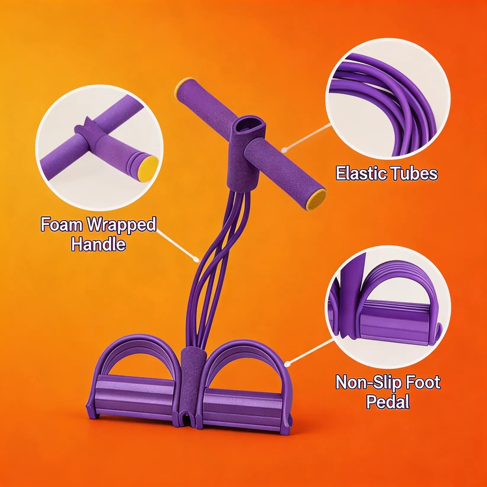 CoreFlex™ Yoga Pedal Puller (4-Tube Full Body Resistance Trainer with Foot Pedals)