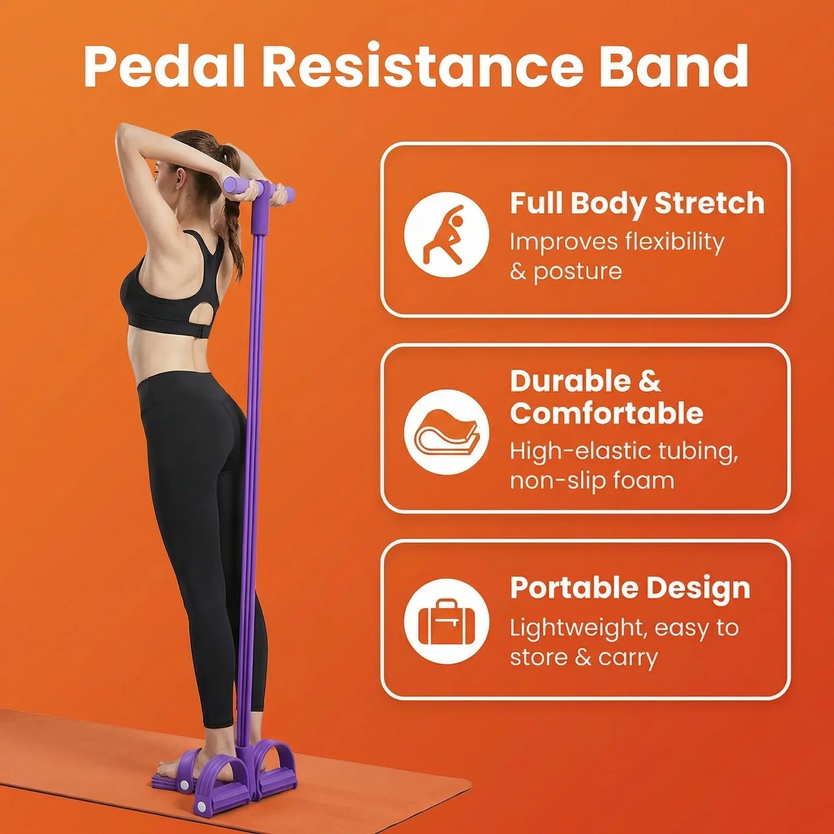 CoreFlex™ Yoga Pedal Puller (4-Tube Full Body Resistance Trainer with Foot Pedals)
