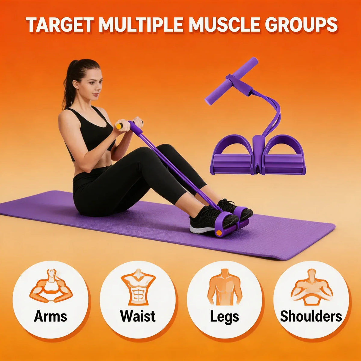 CoreFlex™ Yoga Pedal Puller (4-Tube Full Body Resistance Trainer with Foot Pedals)