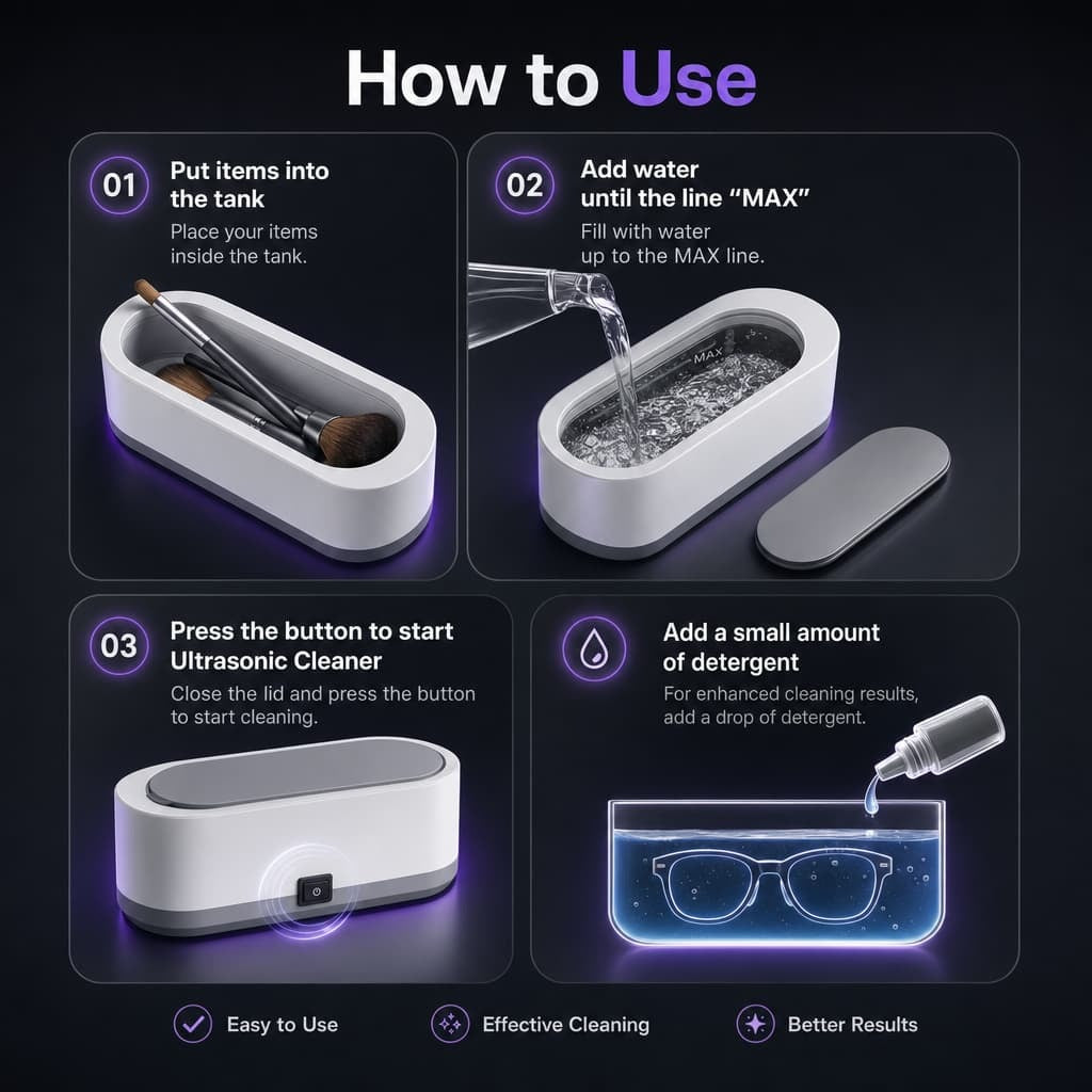 CrystalLens™ Ultrasonic Glass Cleaner | Remove Dirt, Oil & Smudges Instantly