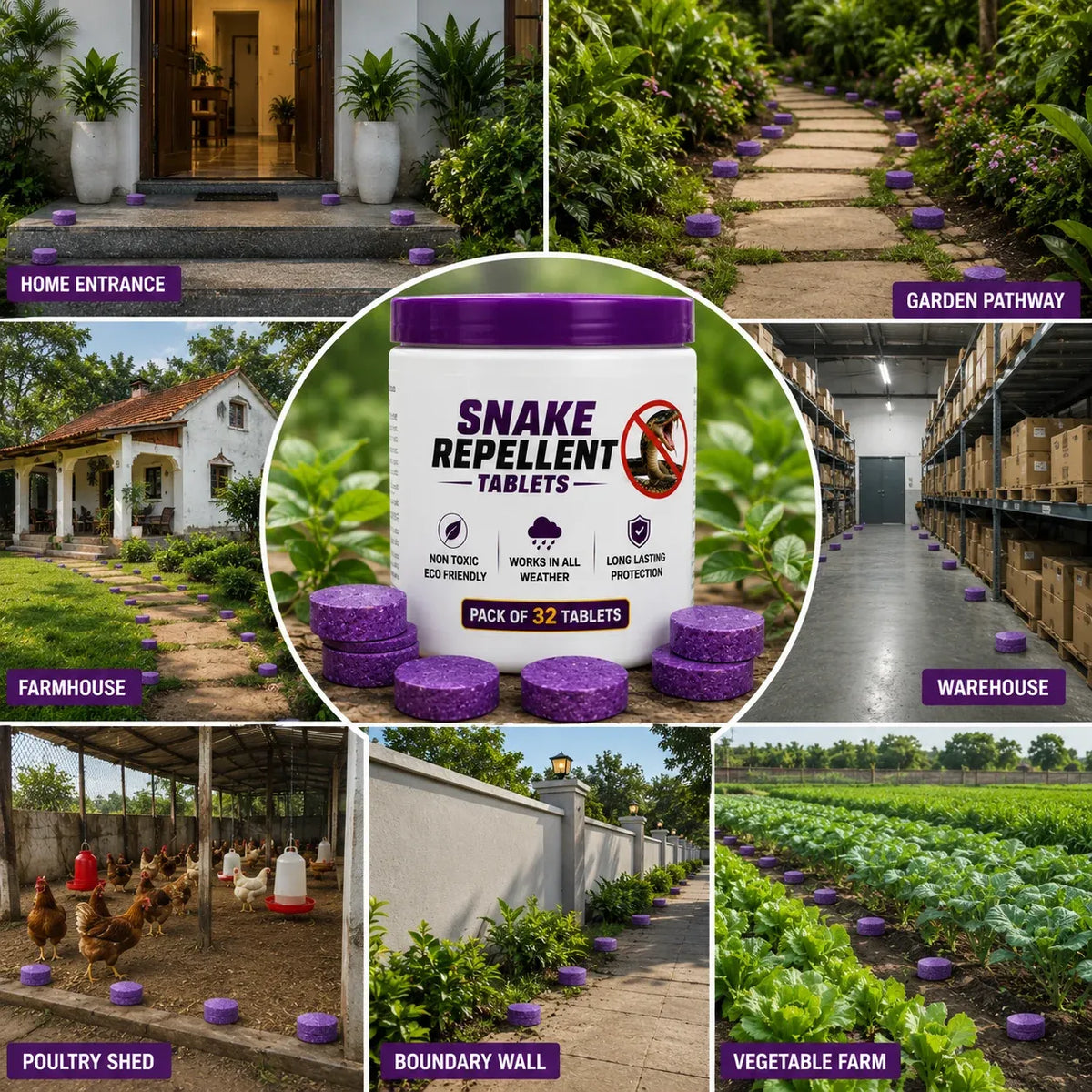 SnakeShield™ Premium Snake Repellent Tablets (Pack of 32)